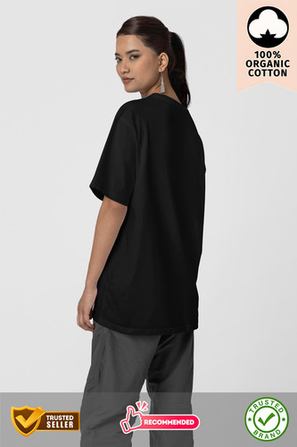 Plain Round Neck Cotton Oversized T-Shirt For Ladies - Age Group: Adult