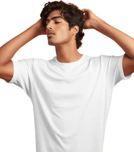 Round Neck Plain Polyester T-Shirt - Age Group: Adult