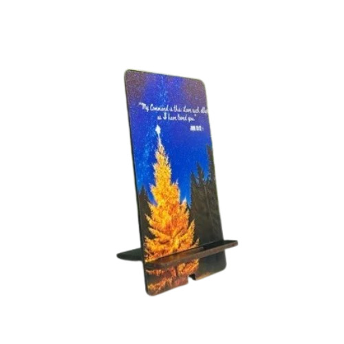 Pine Wood Mobile Stand - 4mm Thickness Polished Finish | Multicolor Pine Wood MDF Body Bar Design Suitable for 7x3.5 Inch Screens