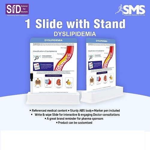 1 Slide With Stand - ABS Plastic, Rectangular Design | Interactive Write & Wipe Surface, Customizable Layout for Patient Education