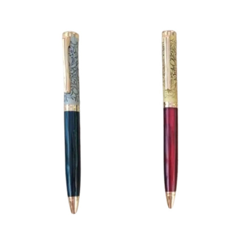 Designer Metal Ball Pen - New Modern Round Polished Finishing, Multi Color with Smooth Hand Writing Nip and Japanese Technology