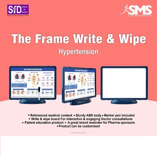 The Frame Write & Wipe - Durable ABS Plastic, Rectangular Design | Interactive Educational Tool with Marker Pen for Hypertension Communication