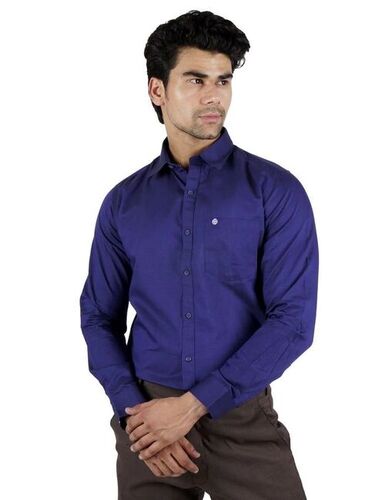 Mens Blue Shirt - Collar Style: Button Down