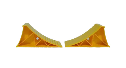 Parking Block - Plastic, Standard Size, Yellow | Water, Weather, Crack, Break Resistant, Easy to Install