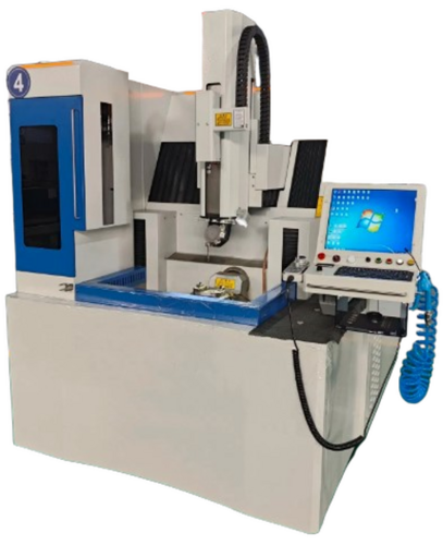6 Axis Cnc Edm Small Hole Drilling Machine - White and Blue, Automatic | User Friendly Features, 1 Year Warranty