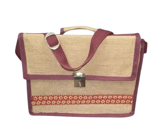 Jute Conference Bag - Lightweight, Rectangular, Standard Size | Washable, Eco-Friendly, Non-Zipper Closure, Hand Length Handle, Customizable Design