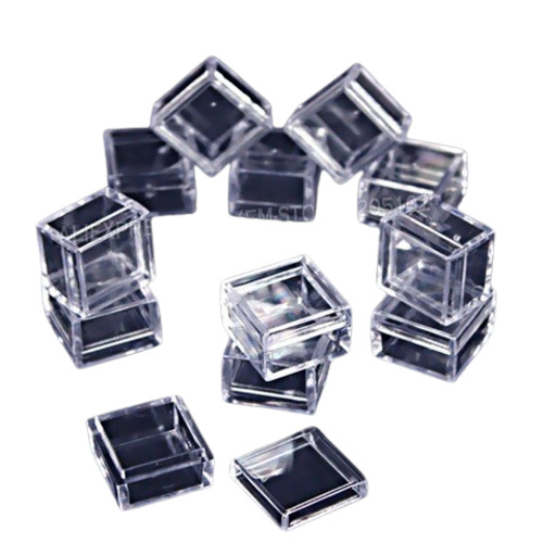 Square Plastic Container - Crystal Plastic, Square Shape, Transparent Color | Heat Resistant, Fine Finished, Durable Design