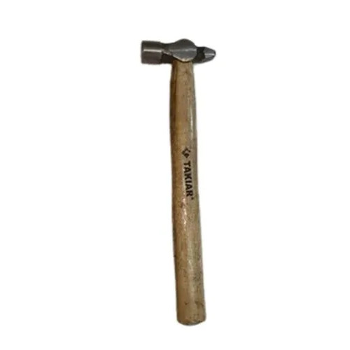 Ball Peen Hammer - Mild Steel Material, Wooden Handle, 200 Gm Weight | Grey and Brown Color, Striking Tool for Versatile Applications