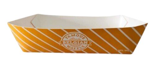 Food Packaging Tray - Brown and White Paper Board, 10 Count | Lightweight, Heat Resistant, Microwave Safe, Grease-Resistant, Customizable Printing