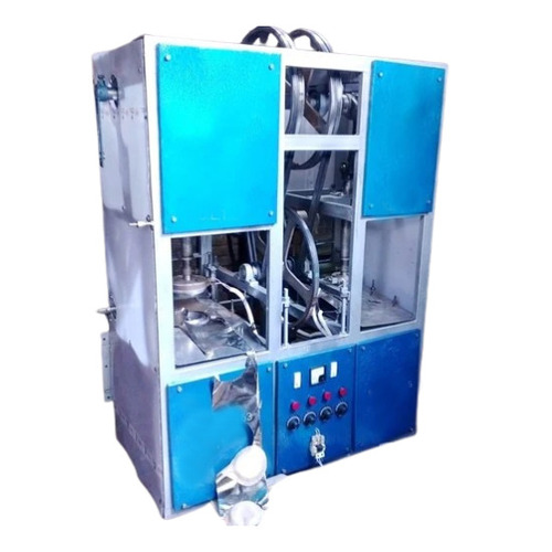 Heavy Duty Paper Pattal Dona Making Machine - Color: Blue