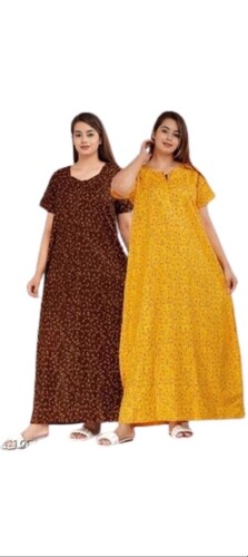 Ladies Nightgown - Cotton Material, Customized Sizes Available | Trendy Designs, Wrinkle Free, Comfortable Wear, Neat Stitching, Ideal for Gifting
