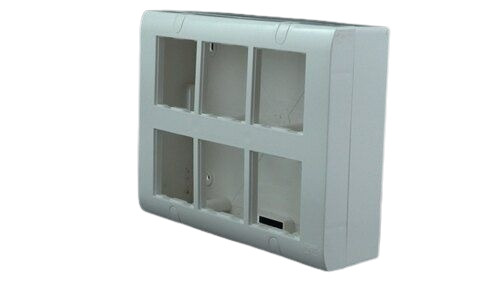 Modular Switch Board - Pvc Glossy Finish, White Color, 6 Modules | Basebox & Cover Material: Pvc, Modular Circuit Type