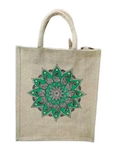 Printed Jute Bags - Color: Grey