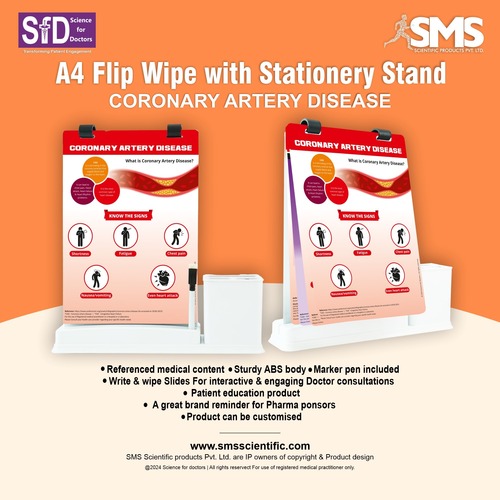 A4 Flip Wipe With Stationery Stand - Coronary Artery Disease