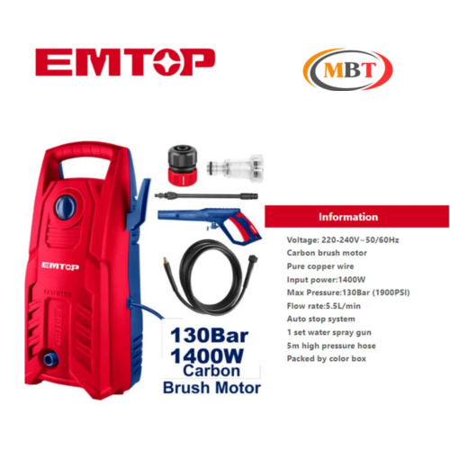 Emtop Ehpw1401 High Pressure Car Washer - Motor Power: 1400 Watt (W)