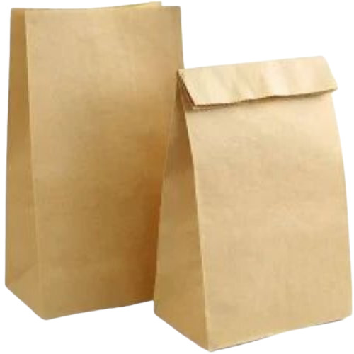 Paper Bag - Coated Paper, Customized Size, Brown Color | Durable, Moisture Proof, Fine Finished, Plain Design