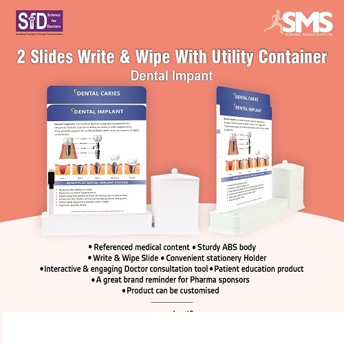 2 Slide Write Wipe With Utility Container - Dental Implant
