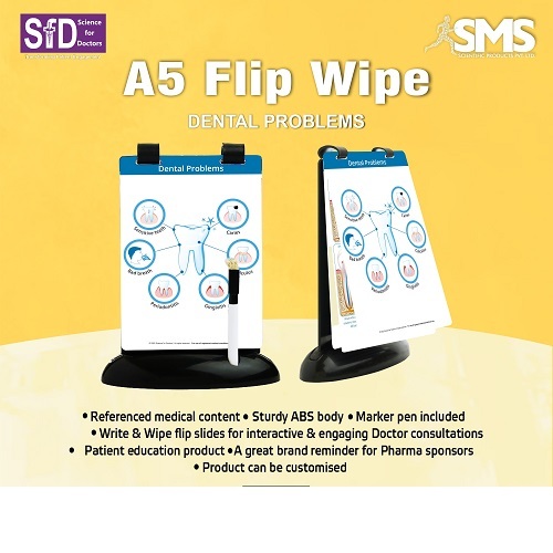 Interactive Dental Education Slides - ABS Plastic, Rectangular Shape | Writable & Erasable, Convenient Utility Container Included, Pre-loaded Content, Enhances Patient Understanding, Supports Dynamic Consultations, Marker Pen Included