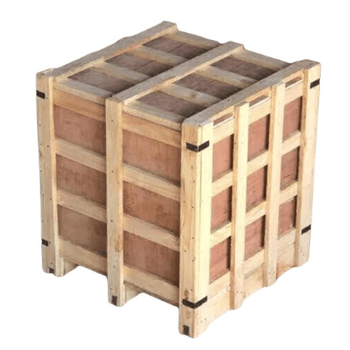 Industrial Wood Packing Box - Color: White