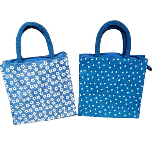 Mini Jute Bag - Color: Blue