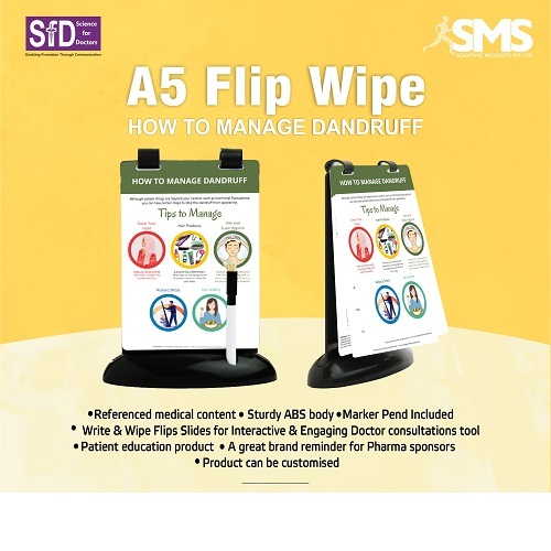 Interactive Write & Wipe A5 Chart - ABS Plastic, Portable and Compact Design | Durable Educational Tips for Dandruff Management