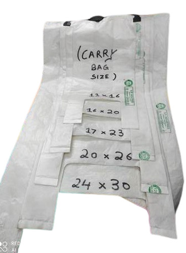 Plastic Carry Bags (120 Micron) - PP Material , Multi Color Options with W Cut Handle for Grocery Use