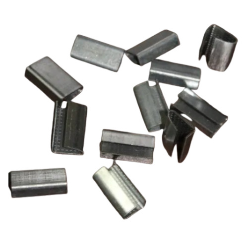 Strapping Clips - Metal, Polished Silver | Corrosion Resistant, Rust Free Finish, Plastic Packet Packaging