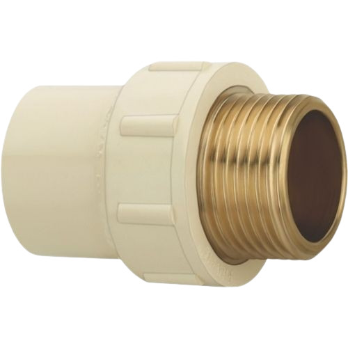Cpvc Brass Mta - CPVC & Brass Material, Customized Size, Cream Color, Round Shape, Fine Finished, Durable Design, 1-Year Warranty, High Working Pressure