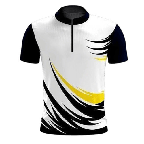 Mens Printed T-Shirts - Polyester Fabric Customized Size Black & Yellow & White Colors | Modern O-Neck Short Sleeves Casual Summer Wear Fade & Wrinkle Resistant