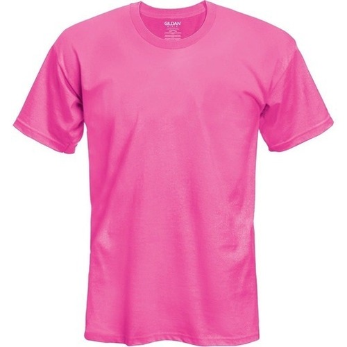 Mens Cotton T-Shirt - Regular Fit, O-Neck, Short Sleeves, Pink | Fade, Wrinkle, Shrink Resistant, Machine Washable, Casual Summer Wear