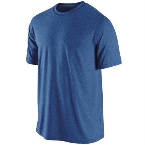 Mens T Shirts - Cotton, Customized Size, Blue Color, O-Neck, Short Sleeves, Regular Fit, Machine Washable, Fade & Wrinkle Resistant