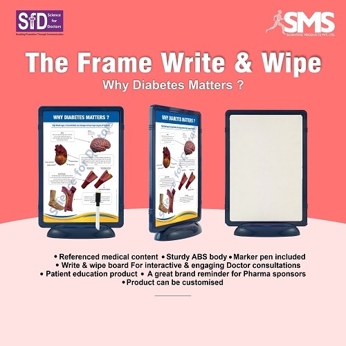 The Frame Write & Wipe - ABS Plastic, Rectangular Design | Interactive & Portable Chart for Comprehensive Diabetes Overview