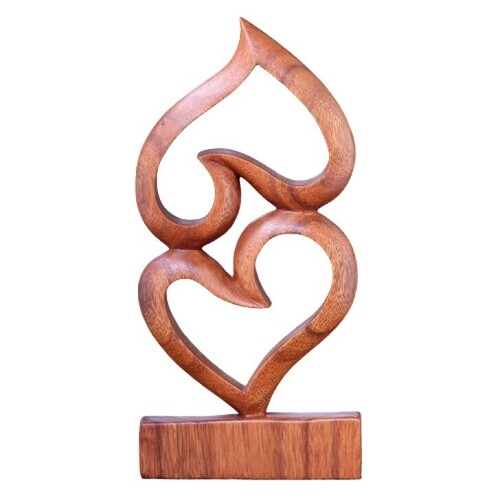 Wooden Heart For Decor - Durable Wood, Lightweight Design , Attractive Brown Finish Enhancing Any Decorative Space