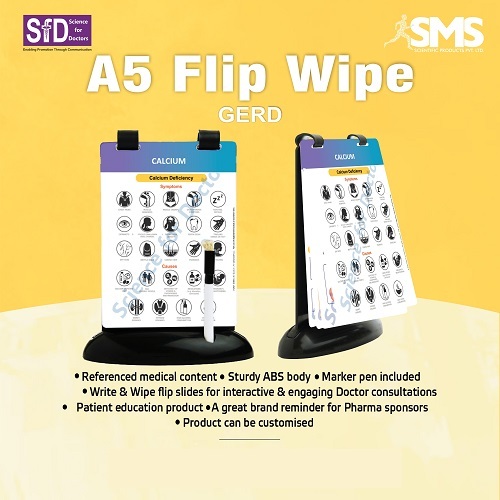 A5 Flip Wipe - High-Quality ABS Plastic, Interactive Write-Wipe Flip Slides for Engaging Medical Consultations