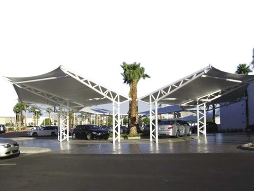 Car Parking Tensile Structure - Color: White