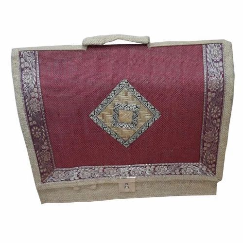 Overflap Designer Jute Bags - Light Weight, Very Good Quality, Washable, Brown Color, Long Lasting Flexiloop Handle, Customized Designs