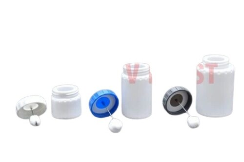 Plastic Bottle - Crack Resistant Material, Various Sizes, White Color | Leak Resistant, Lightweight, Round Shape, Narrow Flip Top Lid