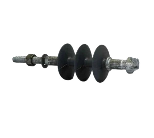 Polymer Pin Insulator - Durable Polymer, Standard Design, Polished Finish, Black & Silver Color | 1 Year Warranty, Industrial Application, Round Shape