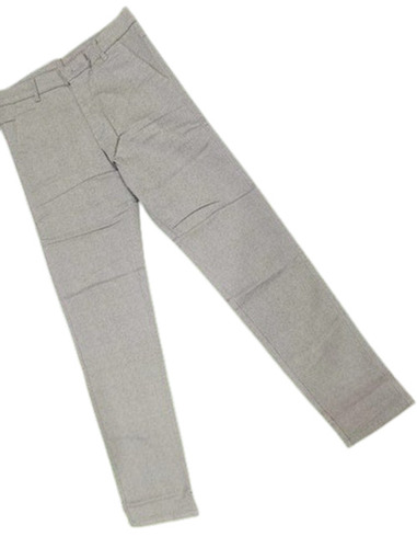 Grey Men Casual Trouser - Slim Fit, Medium Rise, 32 Waist Size, Button Waist Band | Plain Pattern, Formal Wear, Ideal for All Occasions