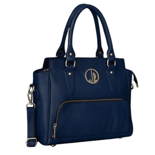 Blue Ladies Bags - Genuine Leather, Standard Size, Blue Color | Multi-Compartment, Zipper Closure, Easy to Carry, Water & Moisture Resistant, Washable