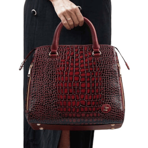 Maroon Ladies Bags - Genuine Leather Standard Size Modern Design | Multi Compartment Water & Moisture Resistant Easy to Carry Washable