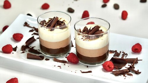 Triple-Chocolate Trifle - Indulgent Layers of Rich Chocolate Mousse, Moist Cake, Creamy Ganache, Textured with Chocolate Shavings, Perfect for Sharing