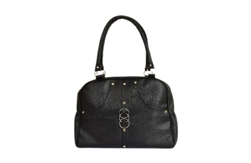 Women PU Leather Shoulder Bag - Rectangular Shape, Zipper Closure, Black Color, Fashion Style, Daily Use