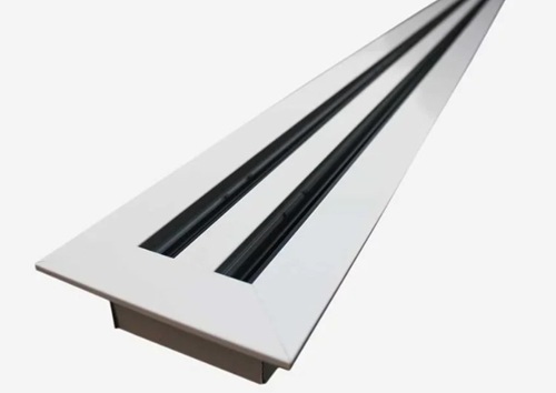 Ceiling Linear Diffuser - Aluminum Material Commercial Grade Rectangular Shape Powder Coated Grey Finish Silver Color