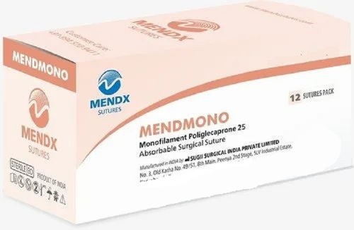 Monofilament Co-Polymer Glycolide & E-Caprolactone Surgical Suture - Size 3-0, Undyed & Dyed Violet Options, Sterilized & Waterproof