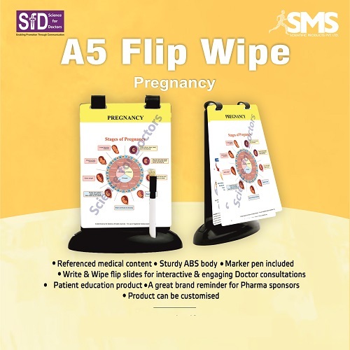 Interactive Write & Wipe Chart - Durable ABS, Compact Rectangular Design | Multi-Color Marker Pen for Medical Education on Pregnancy