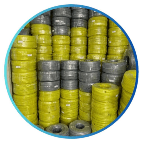 PVC Braided Pipe - Superior Plastic Standard Size Yellow & Gray Round Shape | Easy to Install Leak Resistant