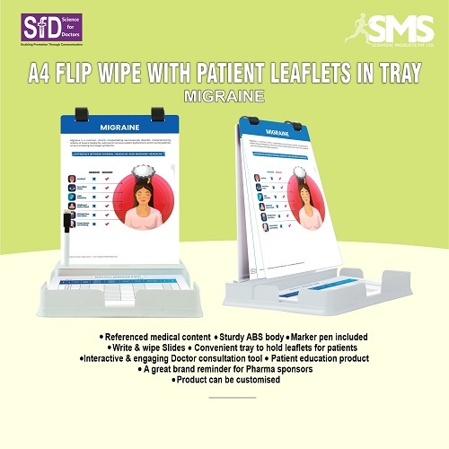 A4 Flip Wipe With Patient Leaflets In Tray Migraine - Age Group: ]