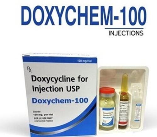 Doxycycline Injection - 100mg Tray Pack | Medicine Grade, Liquid Form, Prescription Required, Treats Bacterial Infections