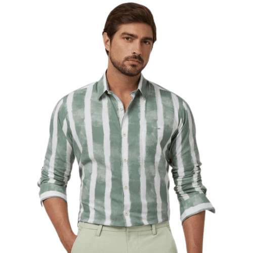 Mens Striped Shirt - Collar Style: Classic